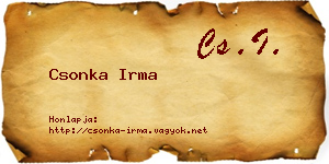 Csonka Irma névjegykártya