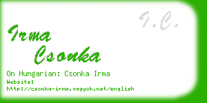 irma csonka business card